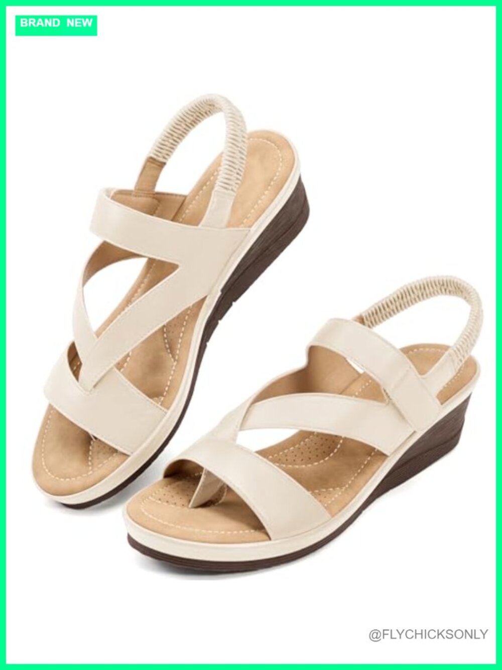 Women's Comfort Wedge Sandals Faux Leather Adjustable Strap